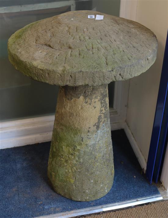 A 19th century limestone staddle stone W. approx. 53cm